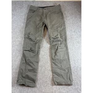 VTG Kuhl Rdyr Pants Mens Size 32x30 Green Patina Dye Articulated Knees Workwear